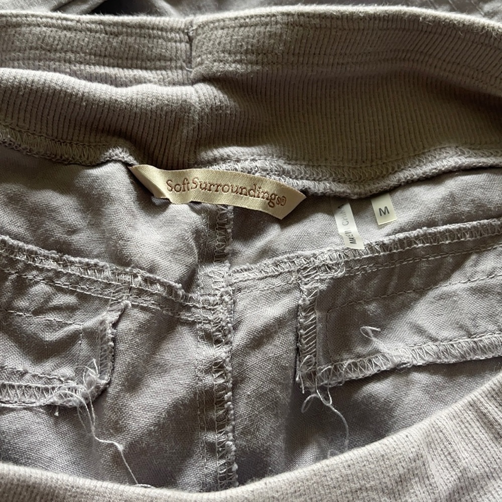 Soft Surroundings SZ M linen pants grey